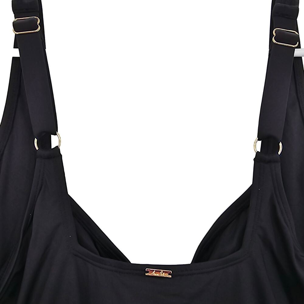 Anne Cole Womans size 16 Live in Color Square Neck One-Piece Swimsuit Black NEW - Picture 4 of 8